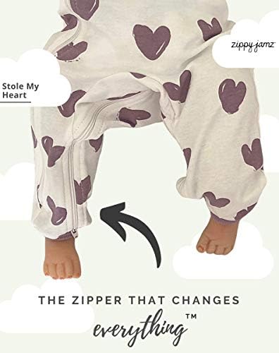 ZippyJamz Organic Zipper Pajamas - Footless Sleepy Brand for Babies