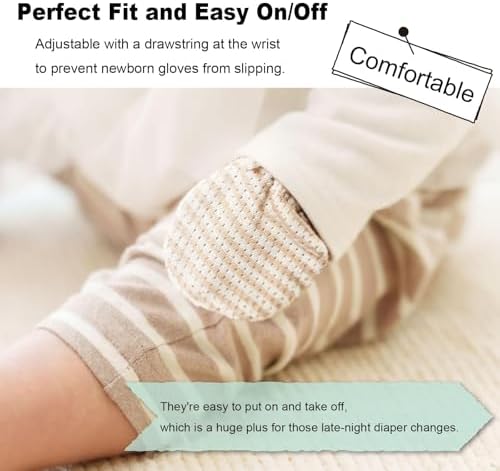 Perfect Newborn mittens organic cotton no slip 0-12 months