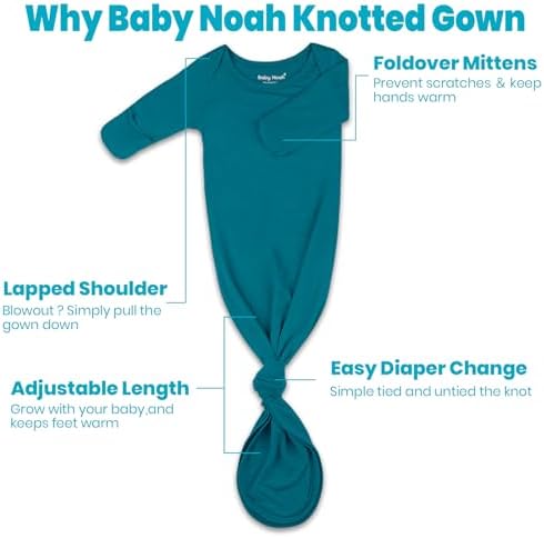 Baby Noah Newborn Knotted Gown with Hat Set 1
