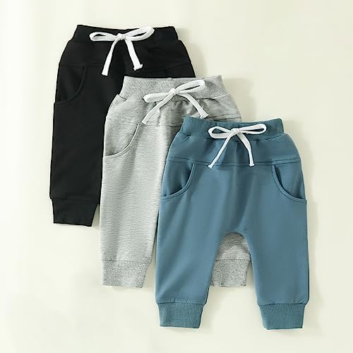 Shejingb Baby Boy Girl 3-Pack Jogger Pants