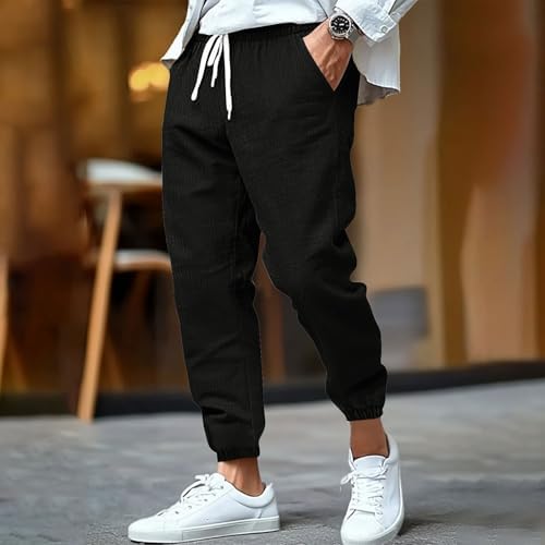Premium Cotton Linen Ankle Pants