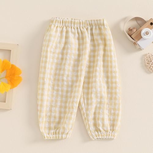 Suolongsama Newborn Baby Gingham Plaid Harem Bloomers Pants