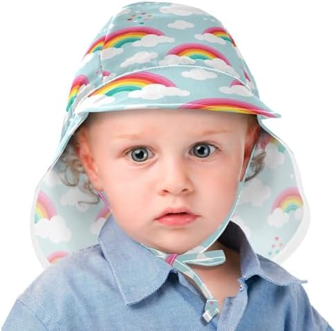 Baby Sun Hat Adjustable Rainbow Cloud