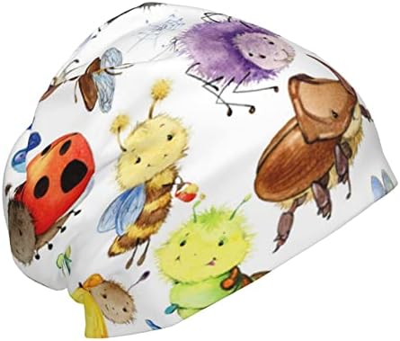 Painted Insects Kids Beanie Skull Black 7-12 for Winter