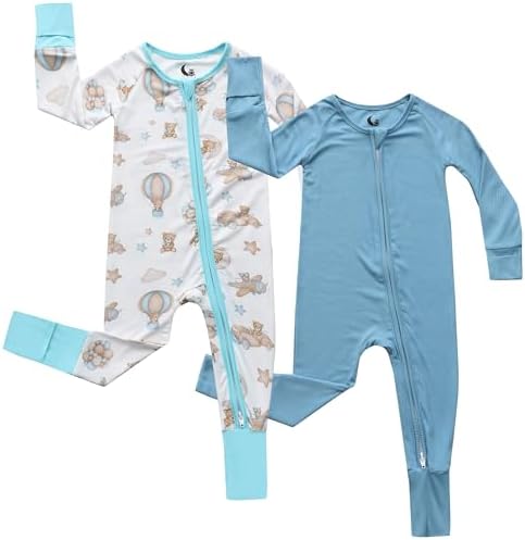 2-Pack Bamboo Viscose Baby Pajamas 0-24 Months
