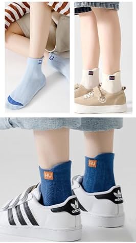 Kids Cotton Socks for Boys Girls - Ankle Socks with Fashion Design
