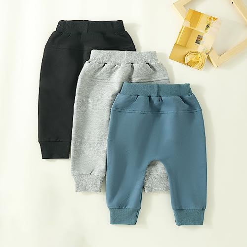 Shejingb Baby Boy Girl 3-Pack Jogger Pants