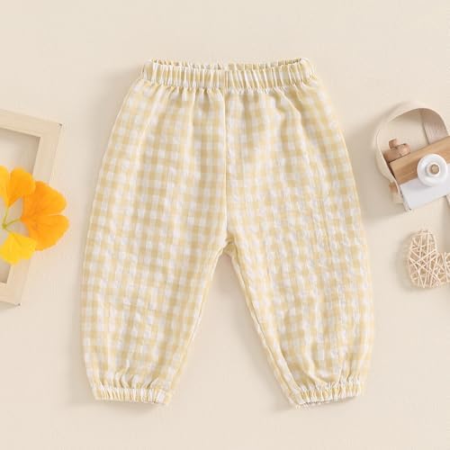 Suolongsama Newborn Baby Gingham Plaid Harem Bloomers Pants