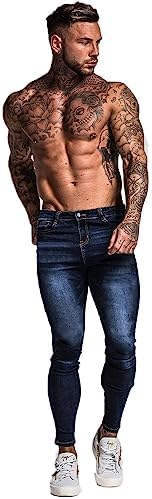 GINGTTO Original Tapered skinny jeans ripped LEGS