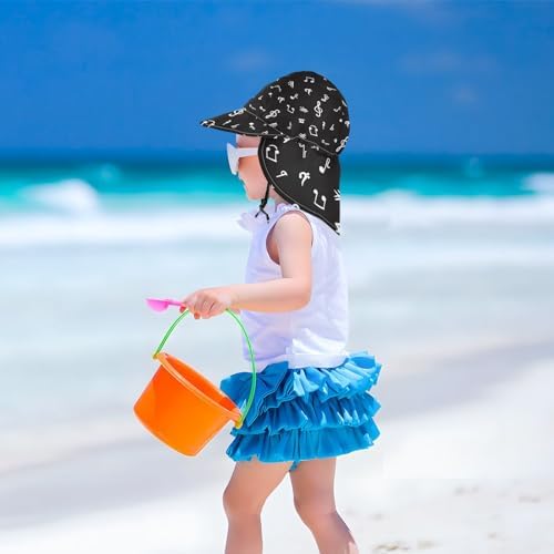 Adjustable Toddler Sun Hat with Built-In Protection for Kids 2T-4T
