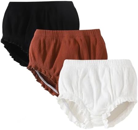 3-Pack Summer Comfortable Baby Girl Bloomers with Ruffle Design