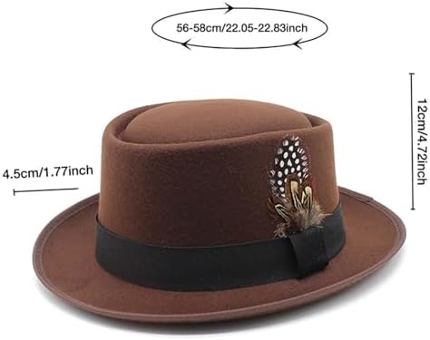 Classic Fedora Hats for Men Women - Faux Feathers and Cowgirl Style