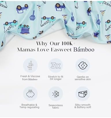 EASWEET Bamboo Viscose Baby Girl Footless Pajamas Ruffled 2-Way Zipper Sleepers
