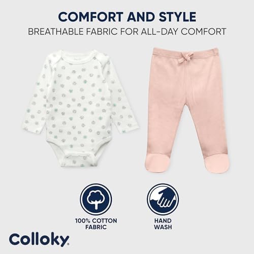 Colloky Newborn Sleepsuit - Soft Cotton Pajamas