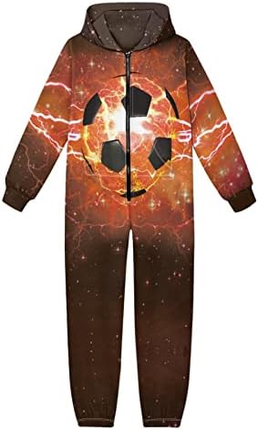 DDFS Boys Girls Unisex Kids Jumpsuits Novelty Printed Zip Up Hoodie Onesie Rompers