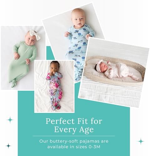 Posh Peanut Newborn Knotted Baby Gowns - Safari Animals