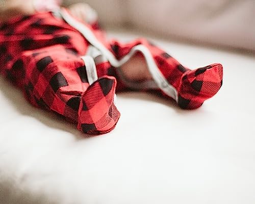 Snugabye buffalo plaid sleeper pull-on baby girls essential sleepwear machine washable