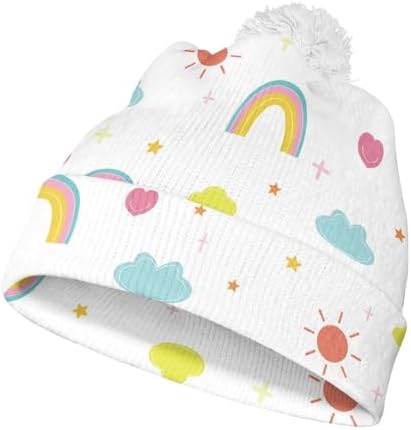 Soft Knit Winter Skull Pom Beanie Hat for Kids