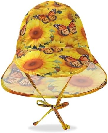 Emelivor Yellow Sun Hat 50 UPF Toddler Beach Hat for Kids