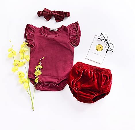 EISHOW Soft Cotton Linen Blend Ruffle Shorts for Toddlers