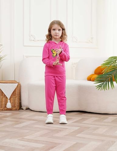 Butterfly Floral Print Toddler Hoodie Set