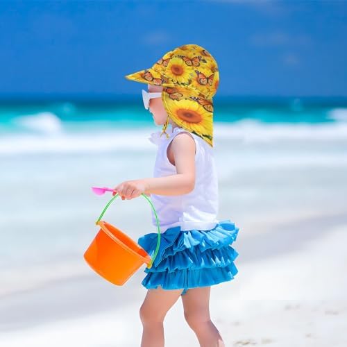 Emelivor Yellow Sun Hat 50 UPF Toddler Beach Hat for Kids