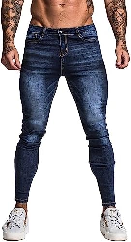 GINGTTO Original Tapered skinny jeans ripped LEGS