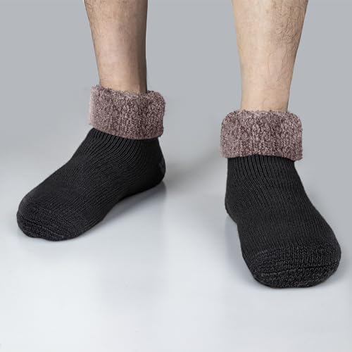 Perfect Cozy Fuzzy Mens Slipper Socks for Boys 6-13 2 Pairs