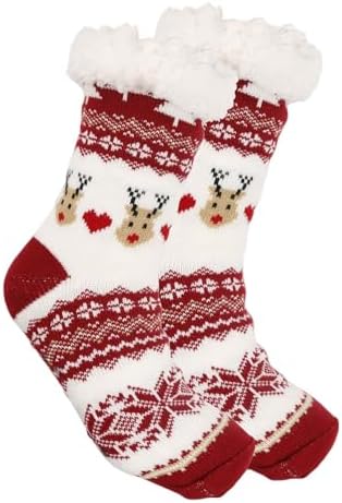 Fuzzy Cozy Christmas Socks for Women - High Ankle Fleece Warm Socks
