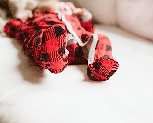Snugabye buffalo plaid sleeper pull-on baby girls essential sleepwear machine washable