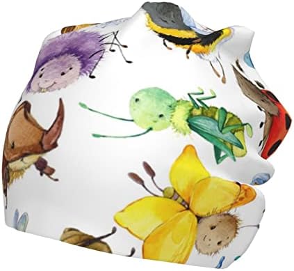 Painted Insects Kids Beanie Skull Black 7-12 for Winter