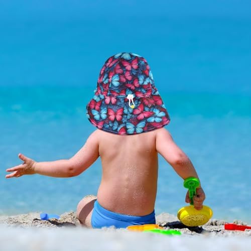 Emelivor Blue Butterflies UV Protection Baby Sunhat UPF 50