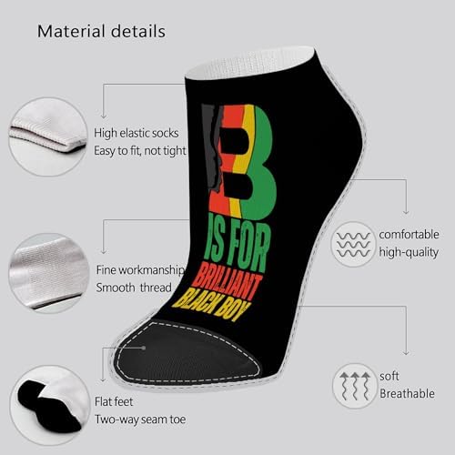 B Is for Brilliant Black Boy Toddler Socks