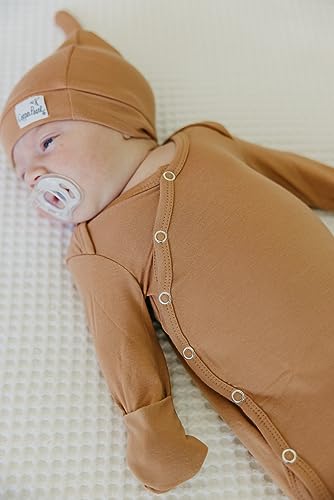 Copper Pearl Knotted Newborn Gown - Perfect Choice for Baby