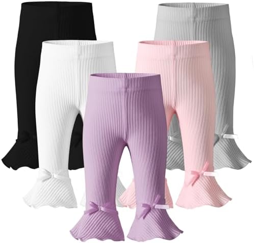Newborn Baby Girl Bell Bottom Pants 5-Pack