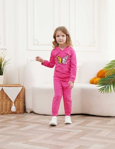 Butterfly Floral Print Toddler Hoodie Set