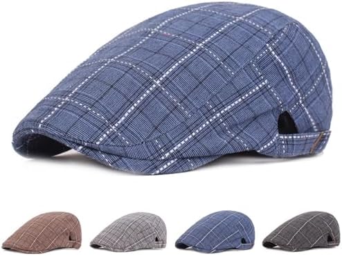 Adjustable Cotton Flat Cap Newsboy Driving Hat