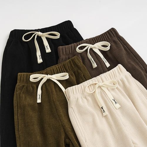 Machine-Washable Elastic waistband Solid Wide Leg Sweater-Pant for Kids Girls