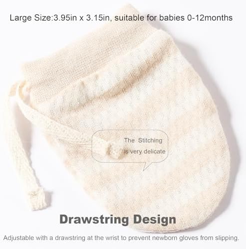 Perfect Newborn mittens organic cotton no slip 0-12 months