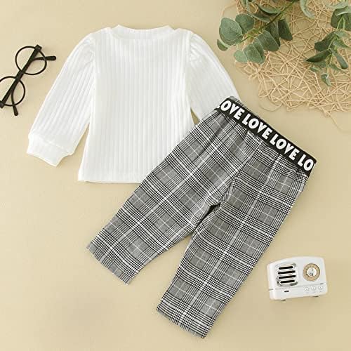 Newborn to Toddler Autumn-Winter Optical Ribbed Plaid Outfits for Girls