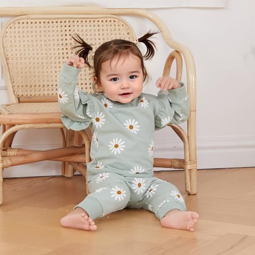 Cute Cozy-K kids Daisy Ruffle Sweater Set