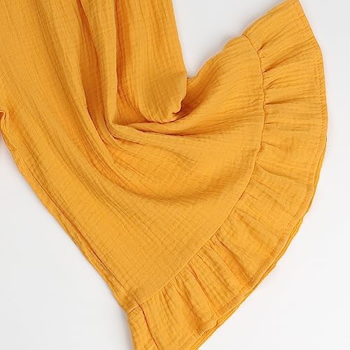 HOOLCHEAN Soft Cotton Gauze Ruffle Wide Leg Pants for Baby Girls