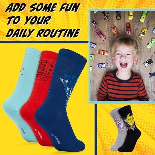 Pokemon Boys Calf Socks Discovers - Premium Soft Breathable Socks for Boys