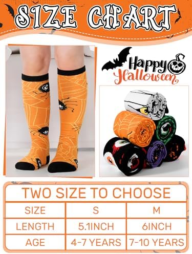 6 Pairs Halloween Socks for Kids Spooky Fun Corner