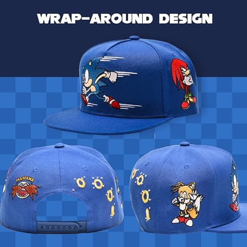 Official Sonic The Hedgehog Flat Bill Adjustable Baseball Cap