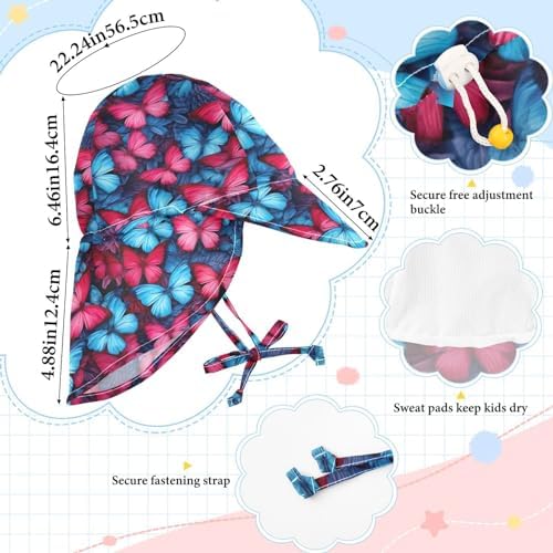 Emelivor Blue Butterflies UV Protection Baby Sunhat UPF 50