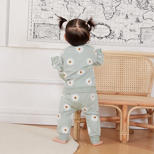 Cute Cozy-K kids Daisy Ruffle Sweater Set