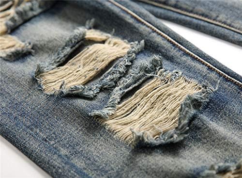 Ripped Regular Fit Mens Jeans by AITITIA - Casual Comfort Trendy Style