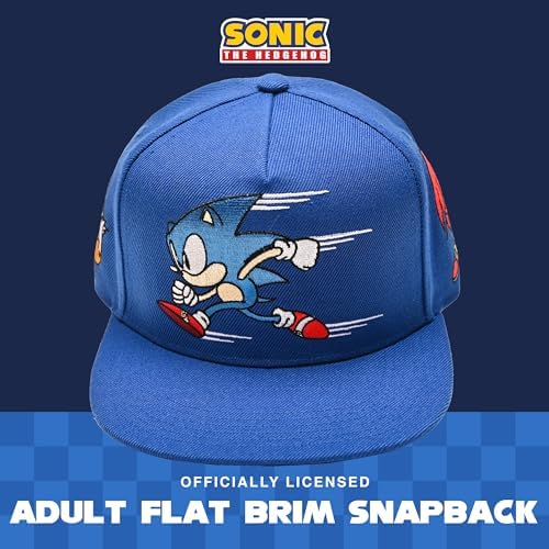 Official Sonic The Hedgehog Flat Bill Adjustable Baseball Cap