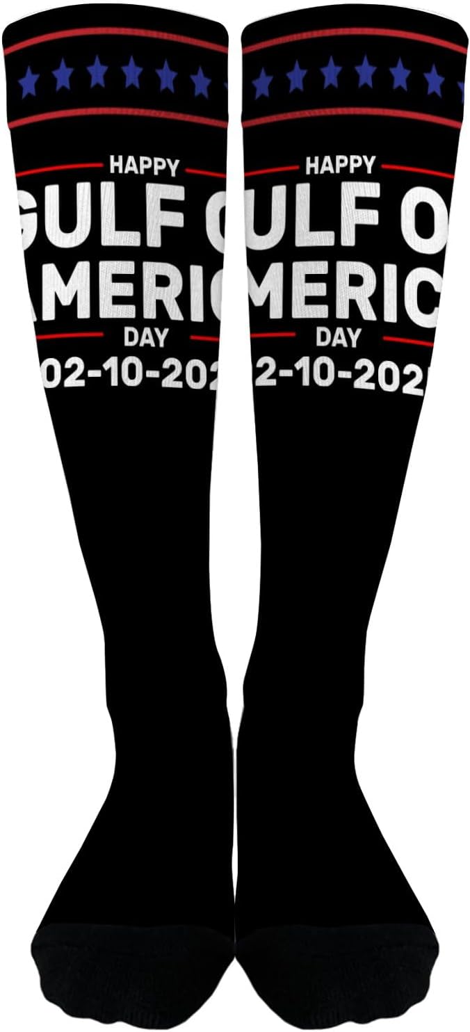 Happy Gulf of America Day Men Dress Socks